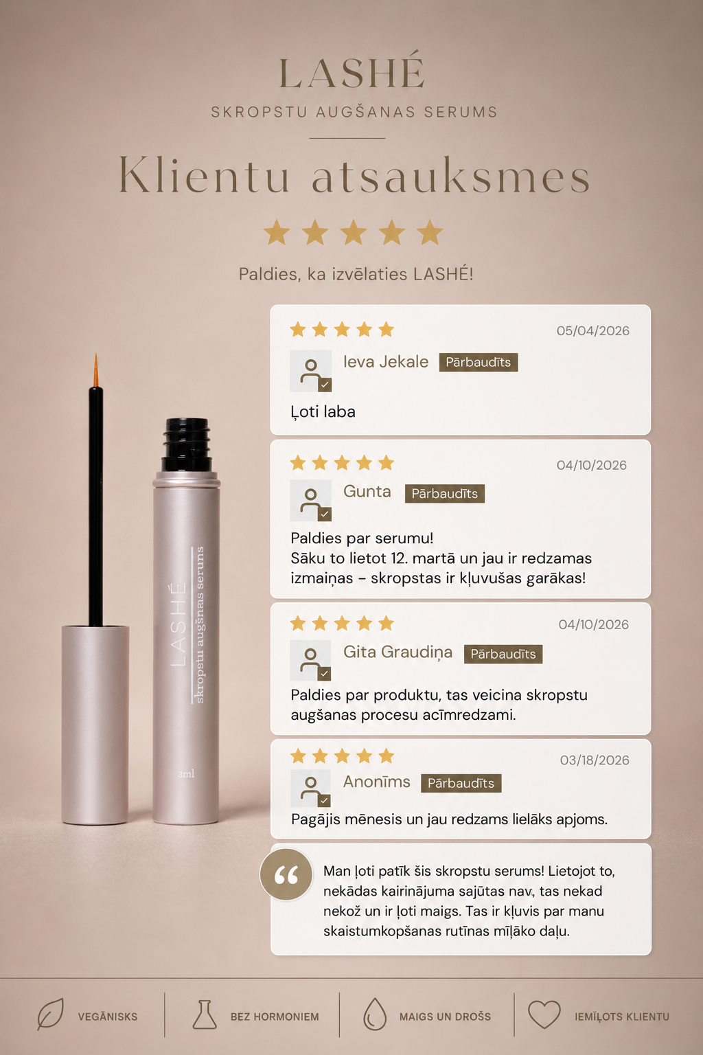 Lashé skropstu augšanas serums (3ml)